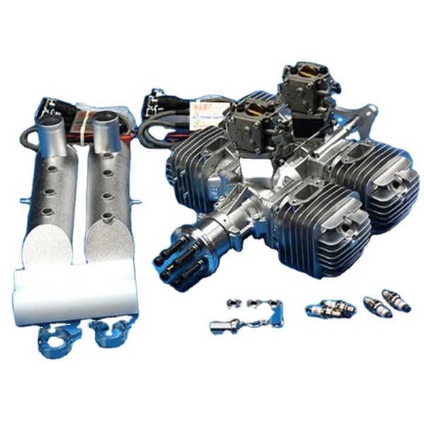 DLE 220CC DLE222 4-Zylinder-Benzinmotor mit elektronischem Lgniton und Schall dämpfer für RC-Flugzeug teile